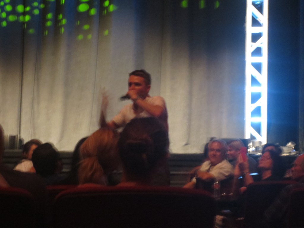 Chris Hardwick entertaining the crowd. He is funny.